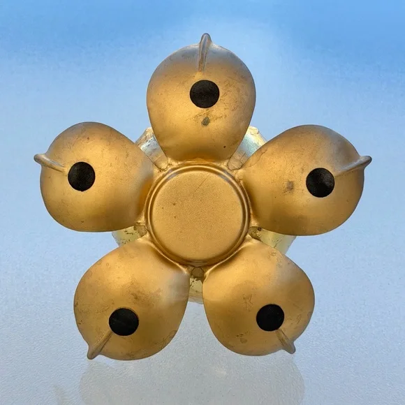 Metal Gold-Colored Lotus Flower Tea Light Holder, Mid-Century Modern - Picture 6 of 6